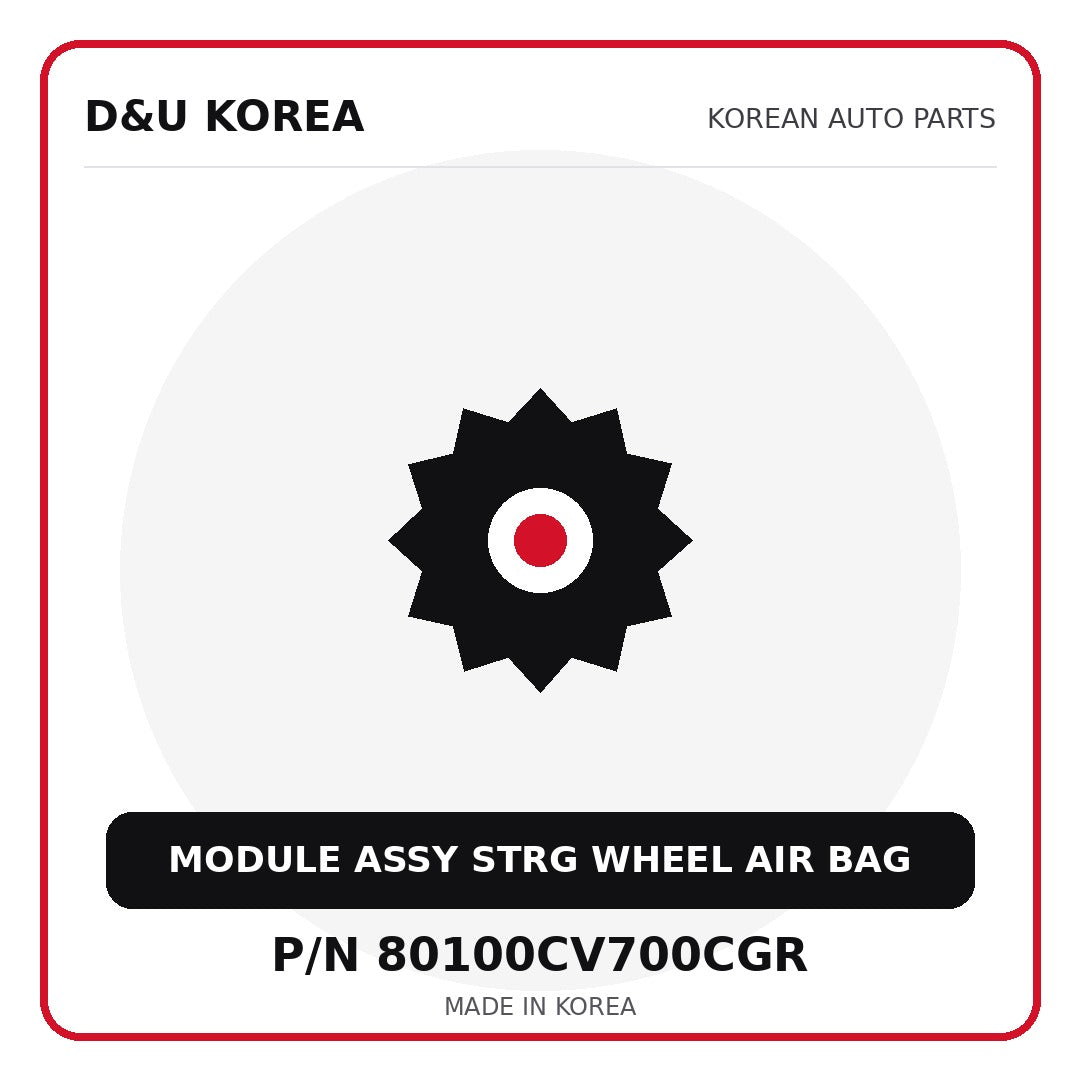 Genuine Mobis MODULE ASSY STRG WHEEL AIR BAG 80100CV700CGR - Korean auto parts from D&U Korea