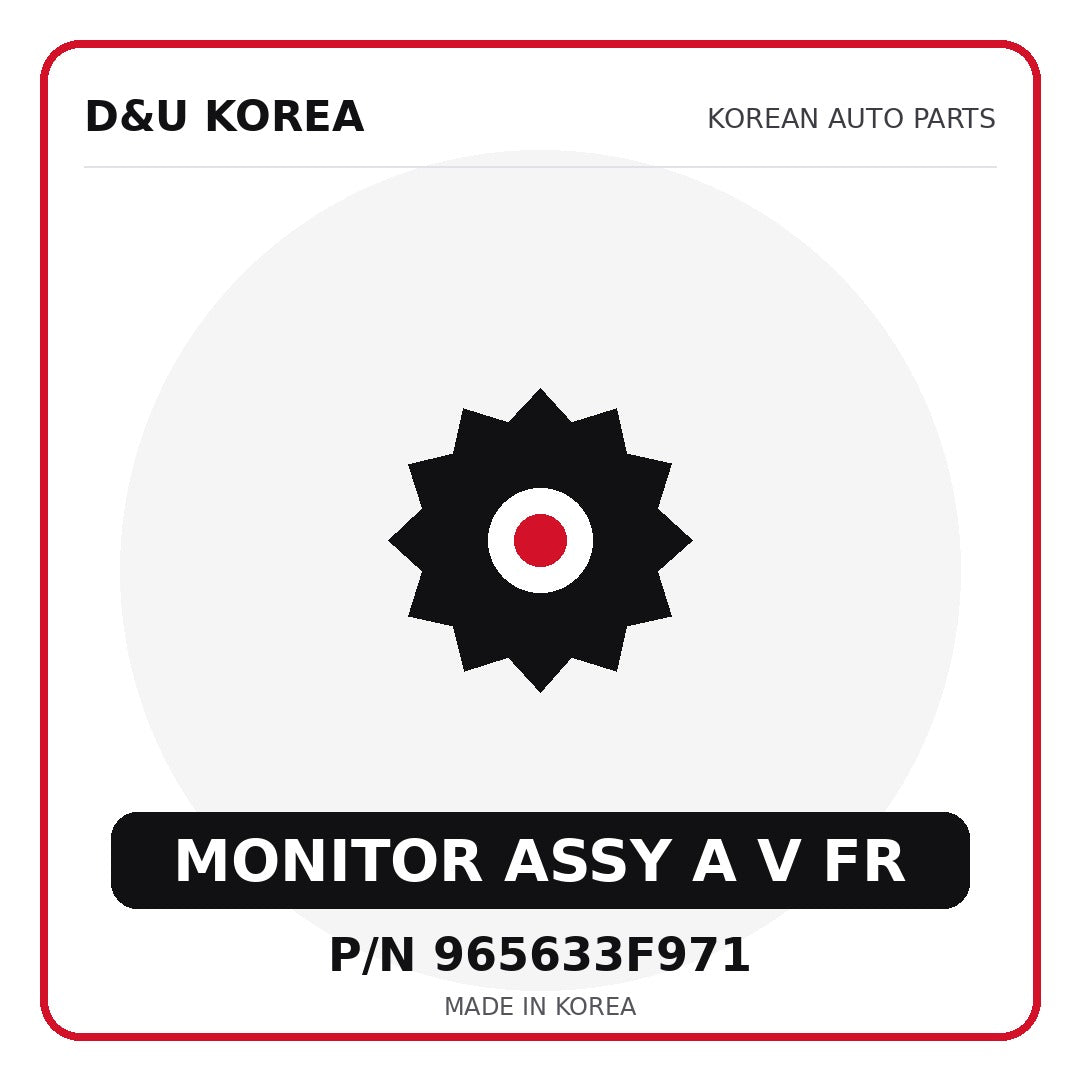 Genuine Mobis MONITOR ASSY A V FR 965633F971 for Korean vehicles | D&U Korea