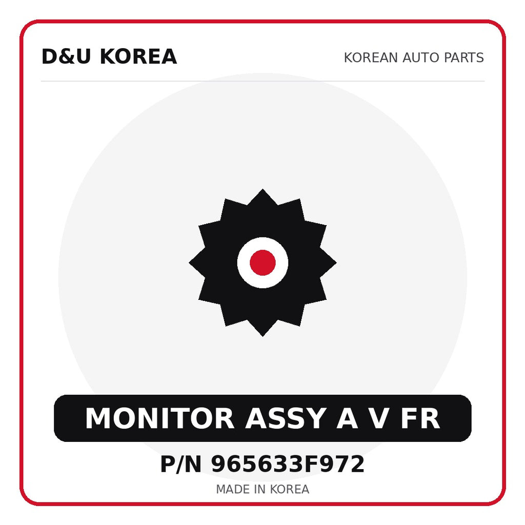 Genuine Mobis MONITOR ASSY A V FR 965633F972 for Korean vehicles | D&U Korea