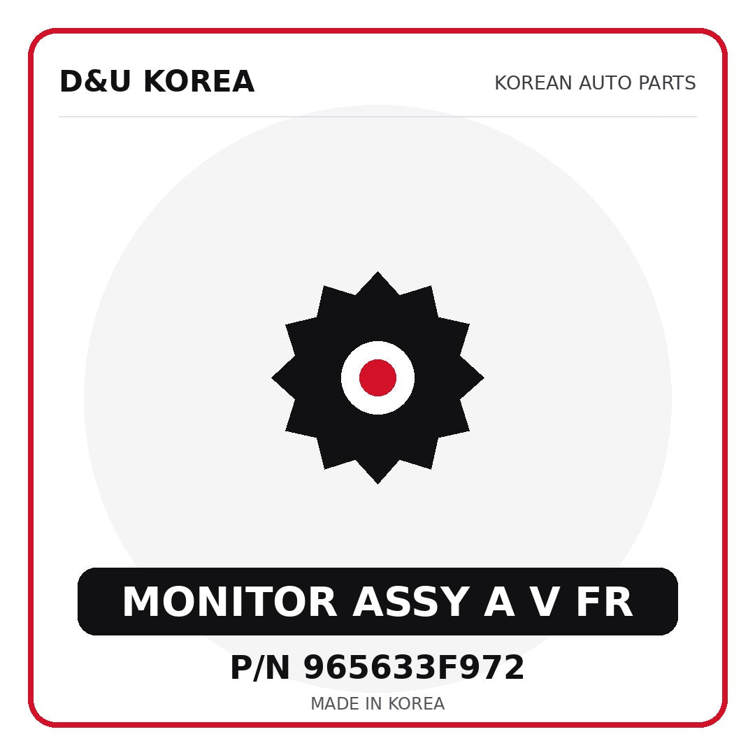 Genuine Mobis MONITOR ASSY A V FR 965633F972 for Korean vehicles | D&U Korea