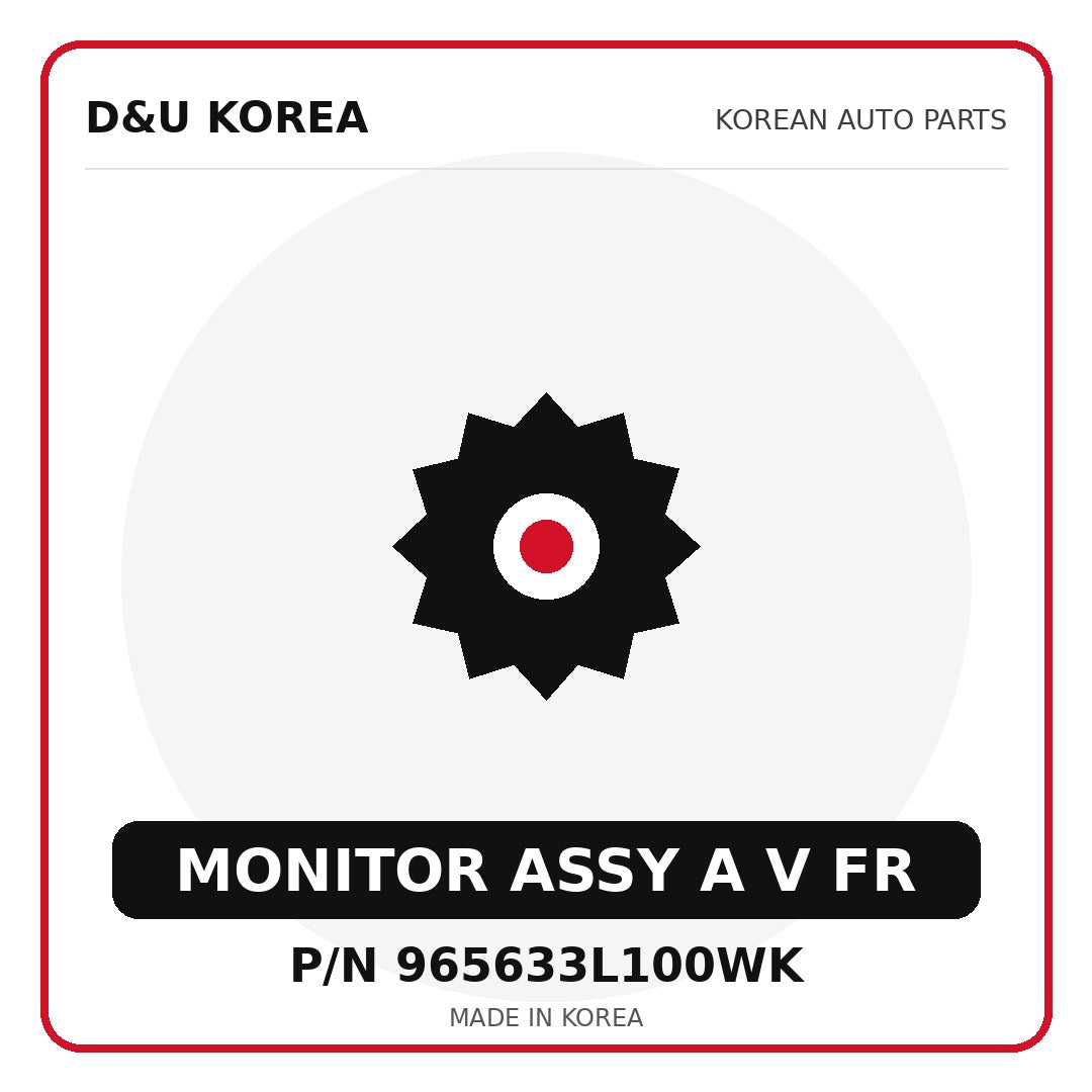 Genuine Mobis MONITOR ASSY A V FR 965633L100WK for Korean vehicles | D&U Korea