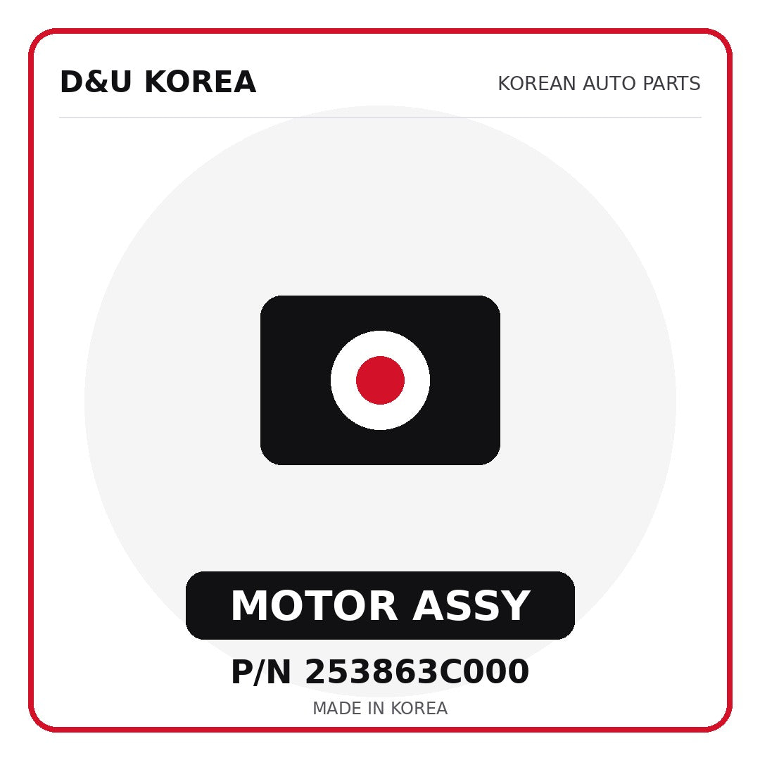 Genuine Mobis MOTOR ASSY 253863C000 - Korean auto parts from D&U Korea