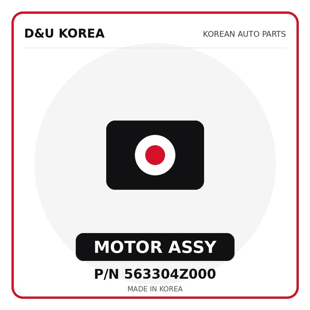 Genuine Mobis MOTOR ASSY 563304Z000 - Korean auto parts from D&U Korea