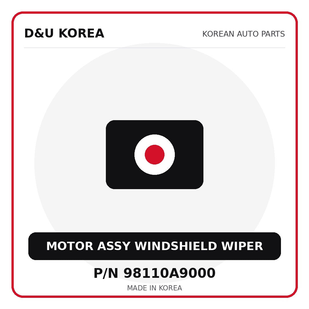 Genuine Mobis MOTOR ASSY WINDSHIELD WIPER 98110A9000 for Korean vehicles | D&U Korea