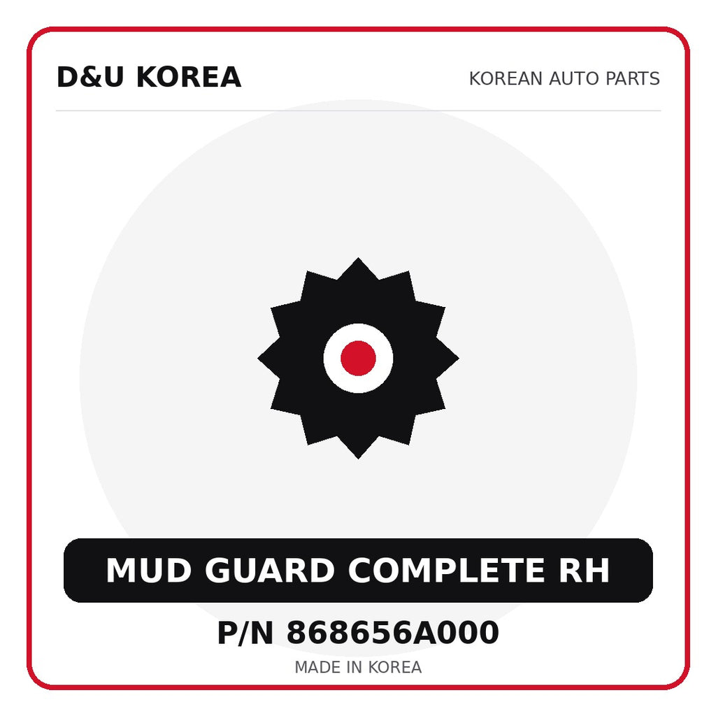Genuine Mobis MUD GUARD COMPLETE RH 868656A000 - Korean auto parts from D&U Korea