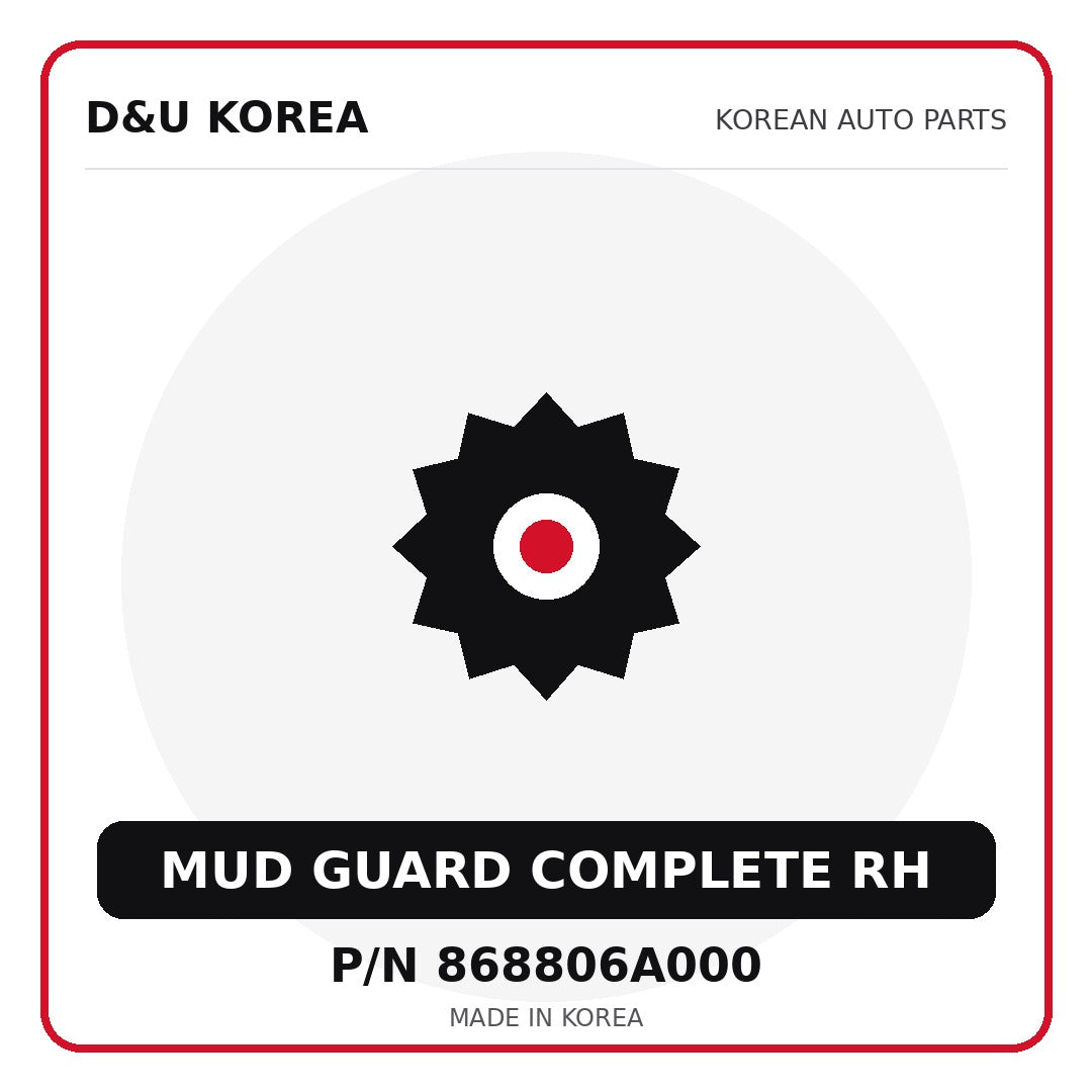 Genuine Mobis MUD GUARD COMPLETE RH 868806A000 - Korean auto parts from D&U Korea