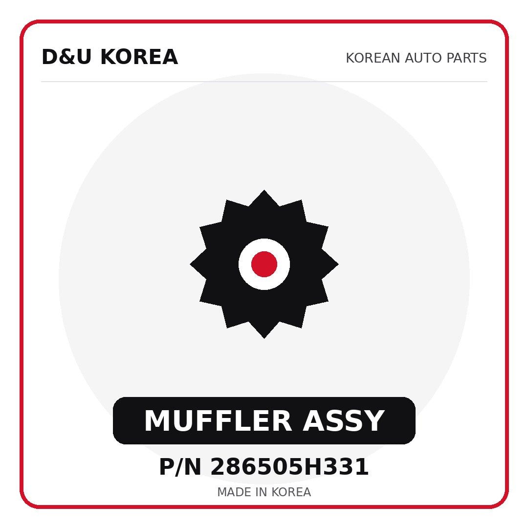 Genuine Mobis MUFFLER ASSY 286505H331 - Korean auto parts from D&U Korea
