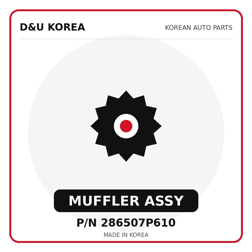 Genuine Mobis MUFFLER ASSY 286507P610 - Korean auto parts from D&U Korea