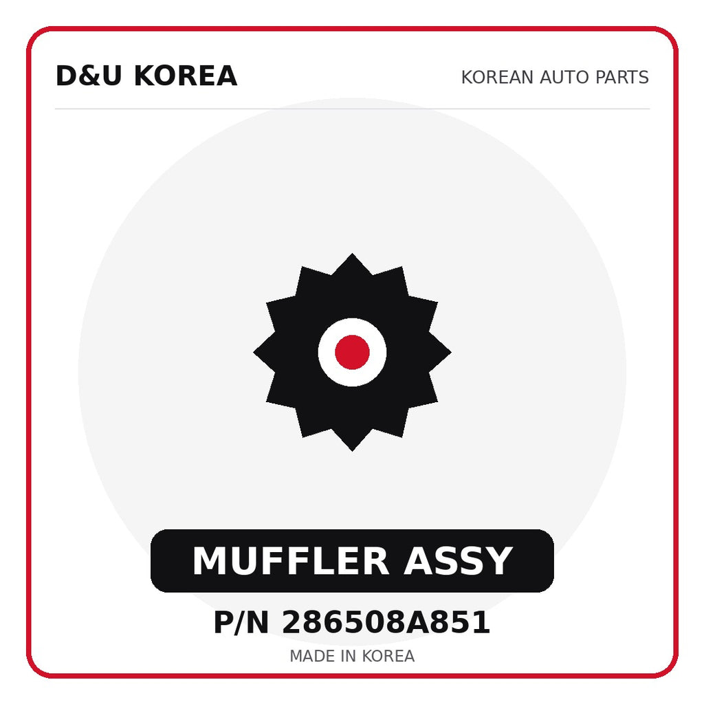 Genuine Mobis MUFFLER ASSY 286508A851 - Korean auto parts from D&U Korea