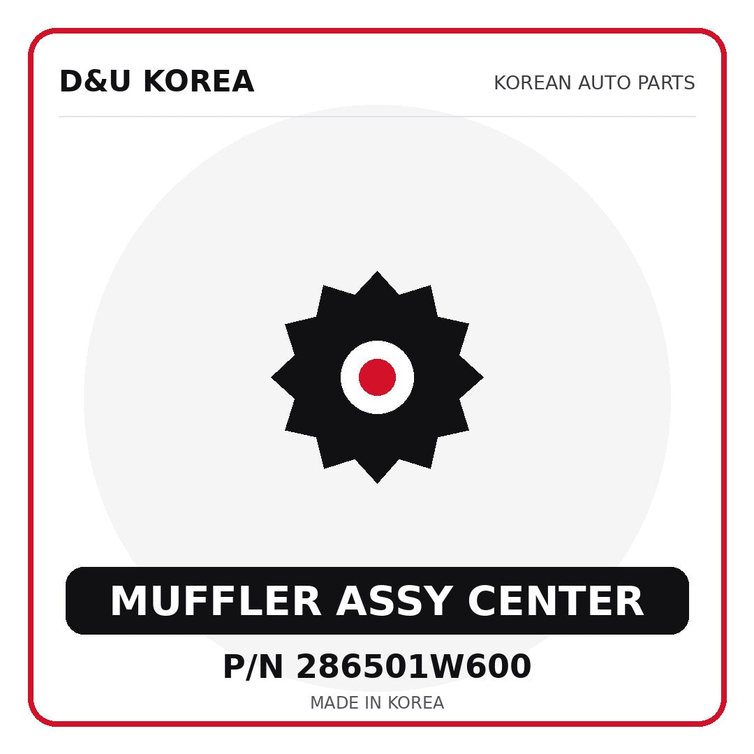 Genuine Mobis MUFFLER ASSY CENTER 286501W600 - Korean auto parts from D&U Korea