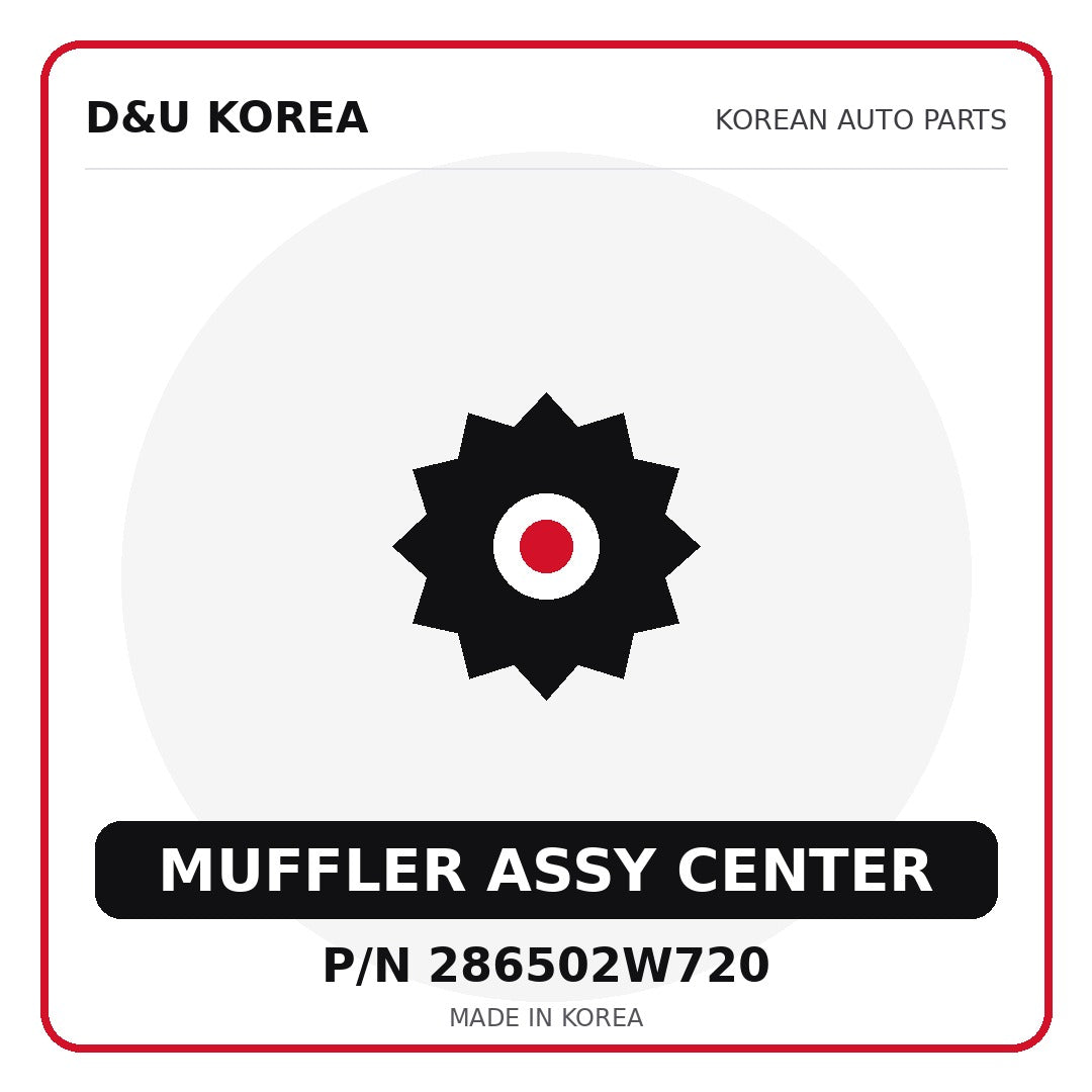 Genuine Mobis MUFFLER ASSY CENTER 286502W720 - Korean auto parts from D&U Korea