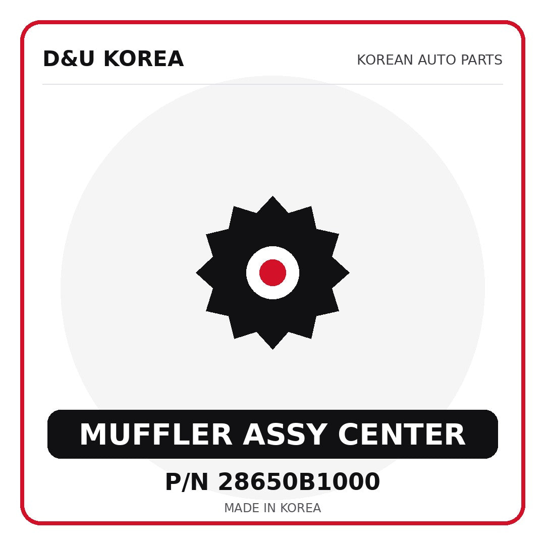 Genuine Mobis MUFFLER ASSY CENTER 28650B1000 - Korean auto parts from D&U Korea
