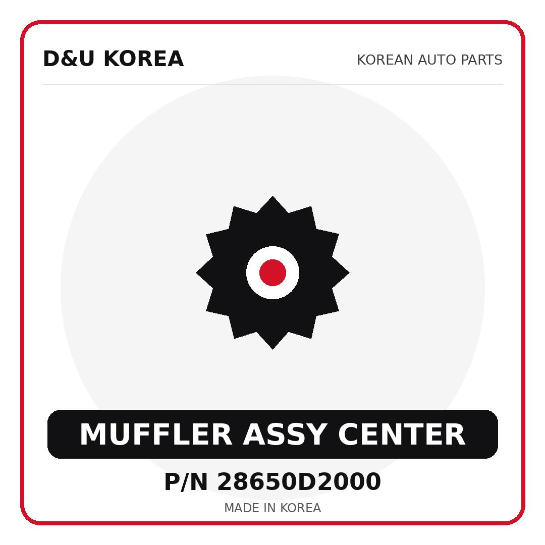 Genuine Mobis MUFFLER ASSY CENTER 28650D2000 - Korean auto parts from D&U Korea