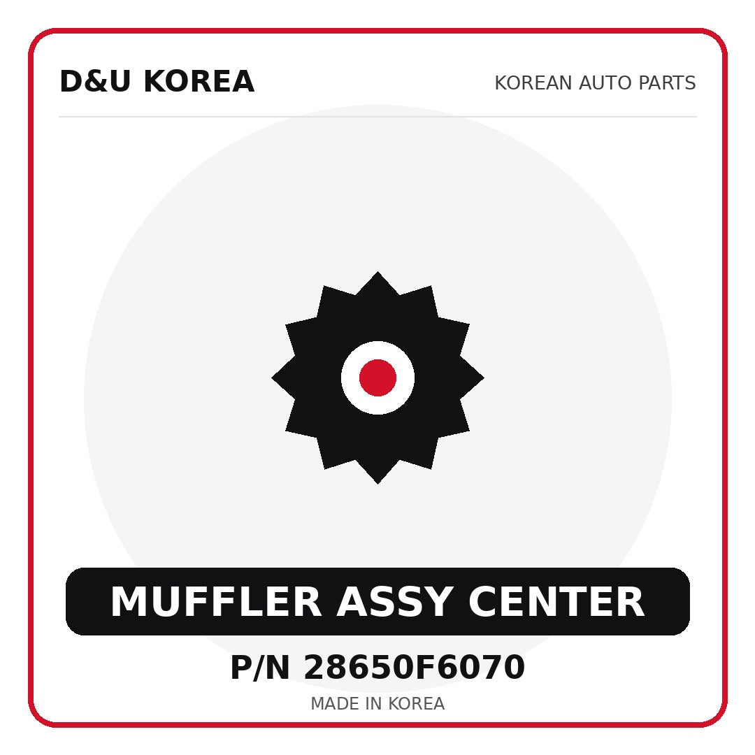 Genuine Mobis MUFFLER ASSY CENTER 28650F6070 - Korean auto parts from D&U Korea