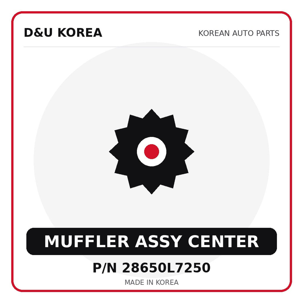 Genuine Mobis MUFFLER ASSY CENTER 28650L7250 - Korean auto parts from D&U Korea