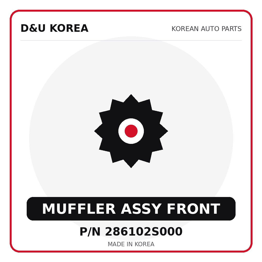 Genuine Mobis MUFFLER ASSY FRONT 286102S000 - Korean auto parts from D&U Korea