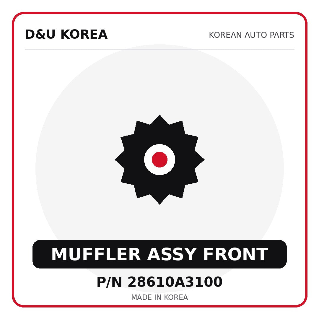 Genuine Mobis MUFFLER ASSY FRONT 28610A3100 - Korean auto parts from D&U Korea