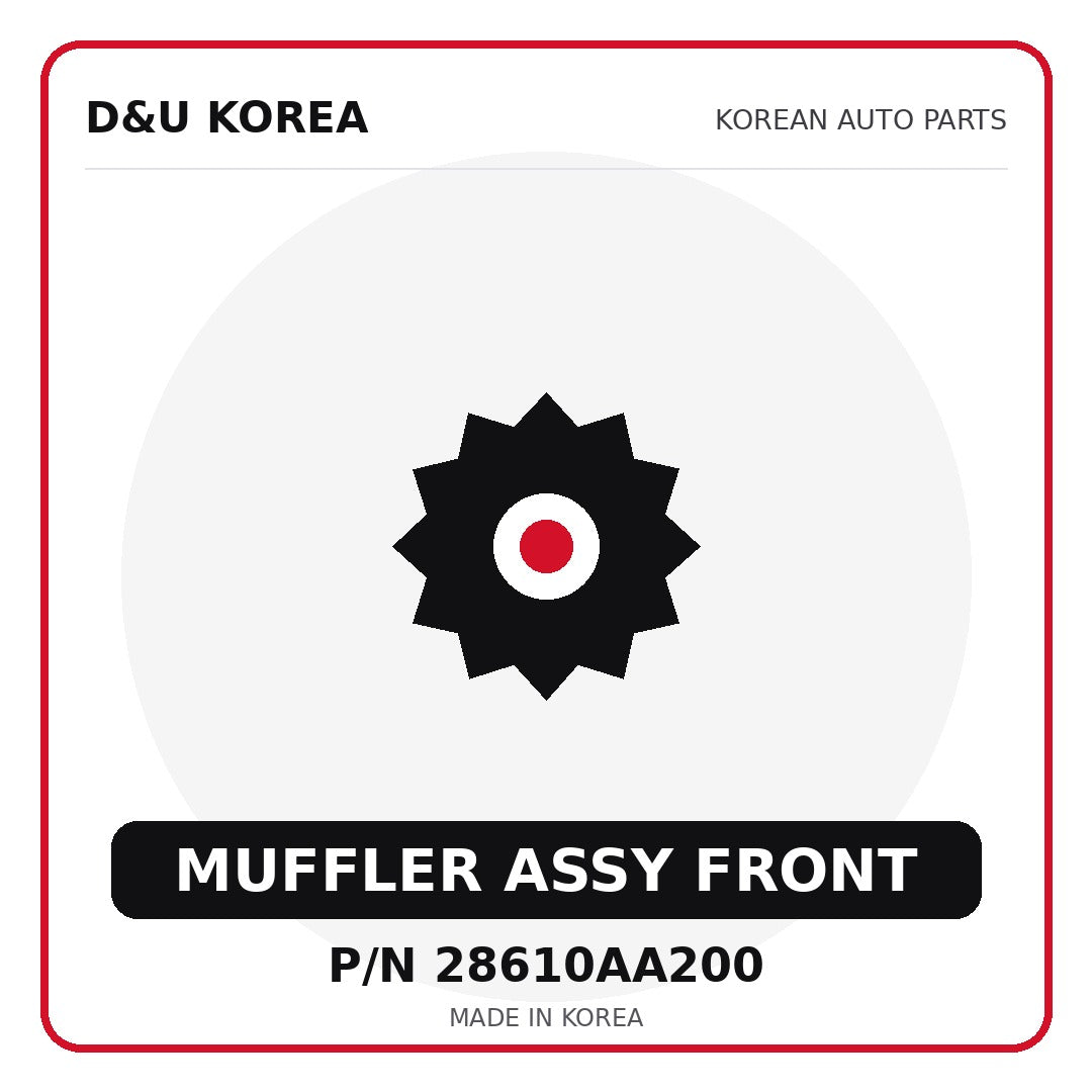 Genuine Mobis MUFFLER ASSY FRONT 28610AA200 - Korean auto parts from D&U Korea