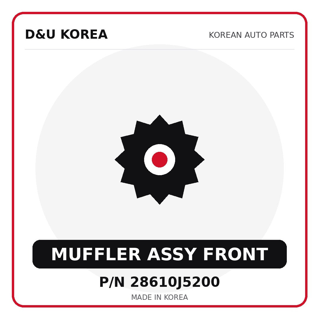 Genuine Mobis MUFFLER ASSY FRONT 28610J5200 for Korean vehicles | D&U Korea