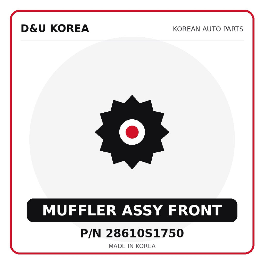 Genuine Mobis MUFFLER ASSY FRONT 28610S1750 - Korean auto parts from D&U Korea