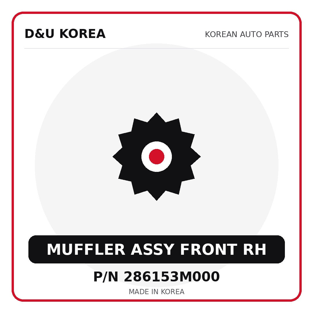 Genuine Mobis MUFFLER ASSY FRONT RH 286153M000 for Korean vehicles | D&U Korea