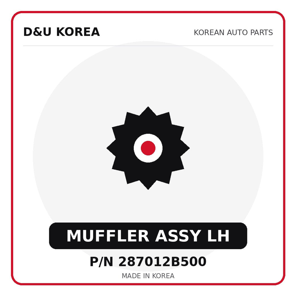 Genuine Mobis MUFFLER ASSY LH 287012B500 - Korean auto parts from D&U Korea