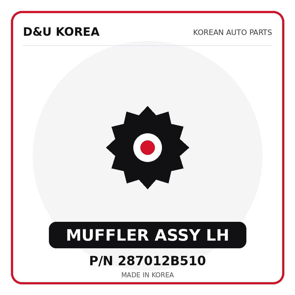 Genuine Mobis MUFFLER ASSY LH 287012B510 - Korean auto parts from D&U Korea