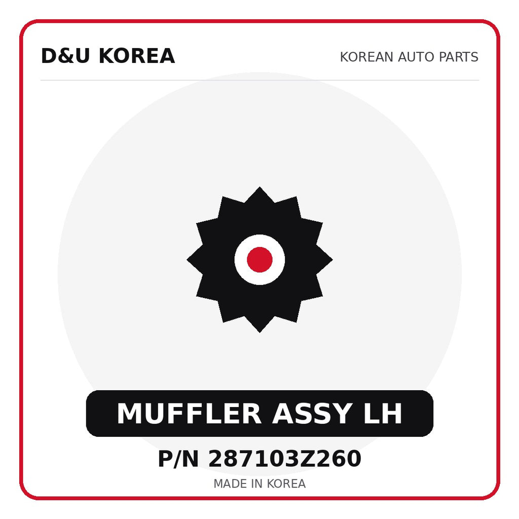Genuine Mobis MUFFLER ASSY LH 287103Z260 - Korean auto parts from D&U Korea