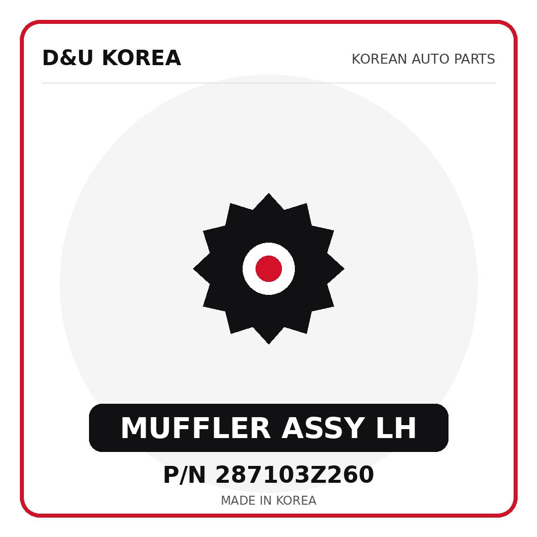 Genuine Mobis MUFFLER ASSY LH 287103Z260 - Korean auto parts from D&U Korea