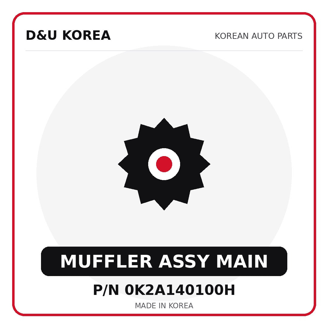 Genuine Mobis MUFFLER ASSY MAIN 0K2A140100H - Korean auto parts from D&U Korea