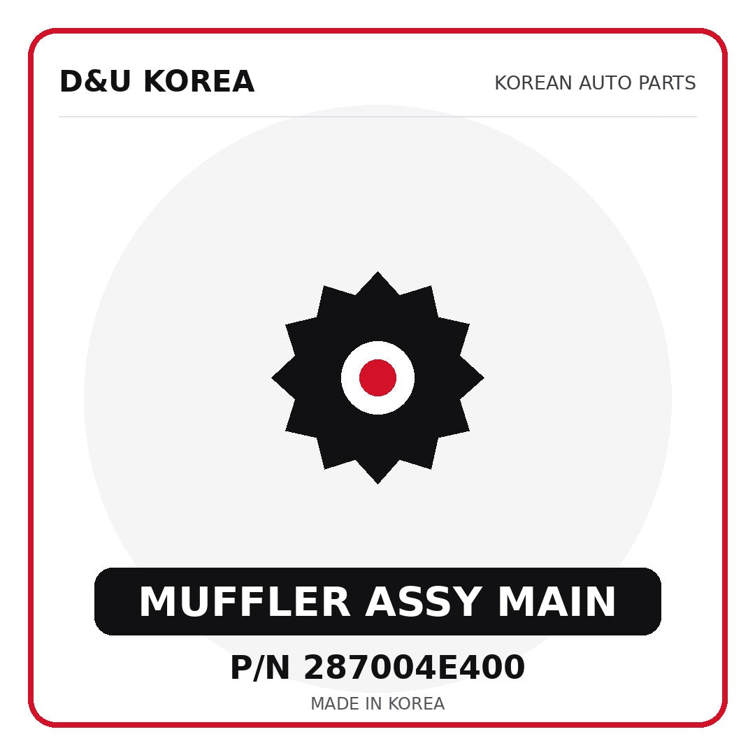 Genuine Mobis MUFFLER ASSY MAIN 287004E400 - Korean auto parts from D&U Korea