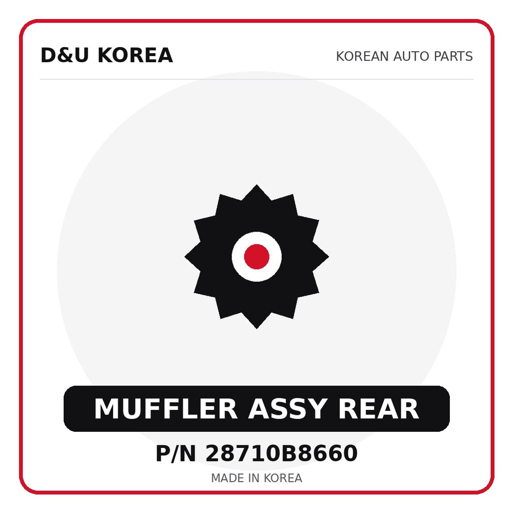Genuine Mobis MUFFLER ASSY REAR 28710B8660 - Korean auto parts from D&U Korea