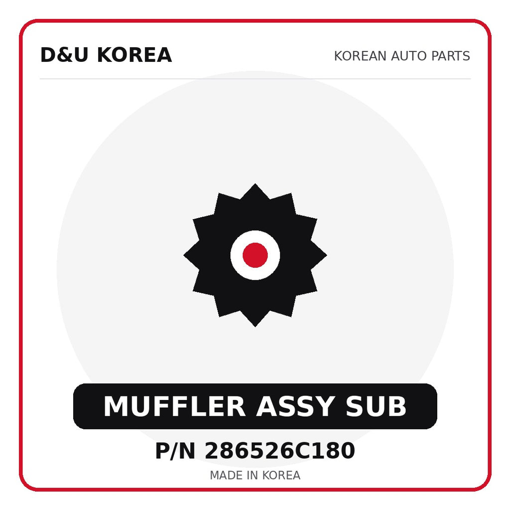 Genuine Mobis MUFFLER ASSY SUB 286526C180 - Korean auto parts from D&U Korea
