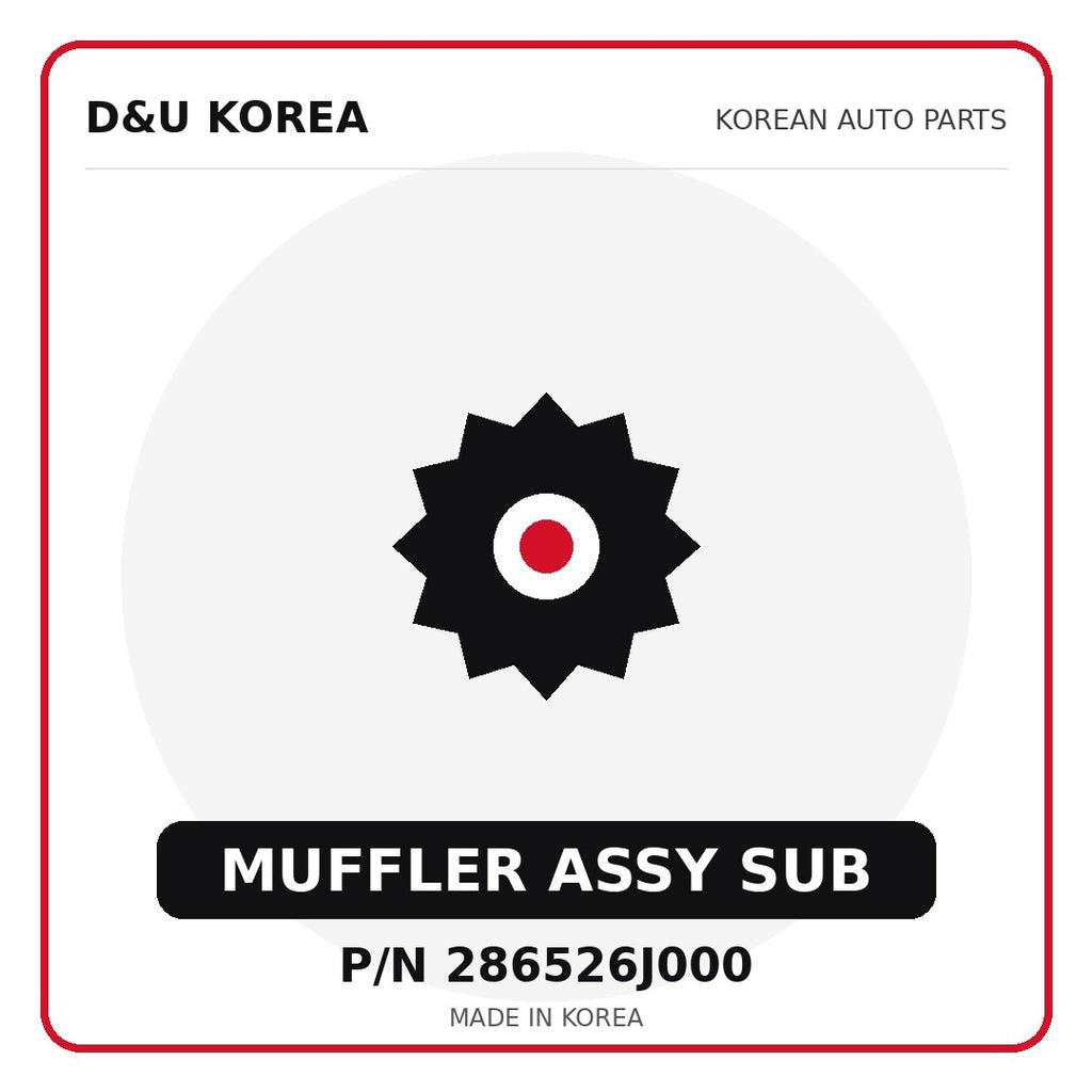 Genuine Mobis MUFFLER ASSY SUB 286526J000 for Korean vehicles | D&U Korea