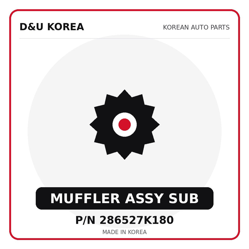 Genuine Mobis MUFFLER ASSY SUB 286527K180 - Korean auto parts from D&U Korea