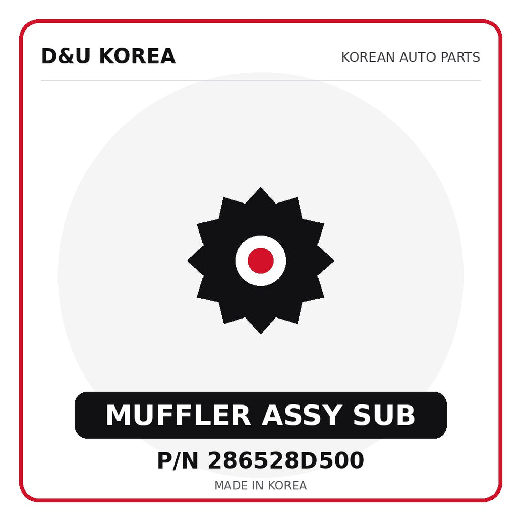 Genuine Mobis MUFFLER ASSY SUB 286528D500 - Korean auto parts from D&U Korea