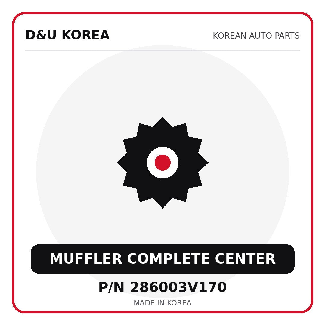Genuine Mobis MUFFLER COMPLETE CENTER 286003V170 - Korean auto parts from D&U Korea