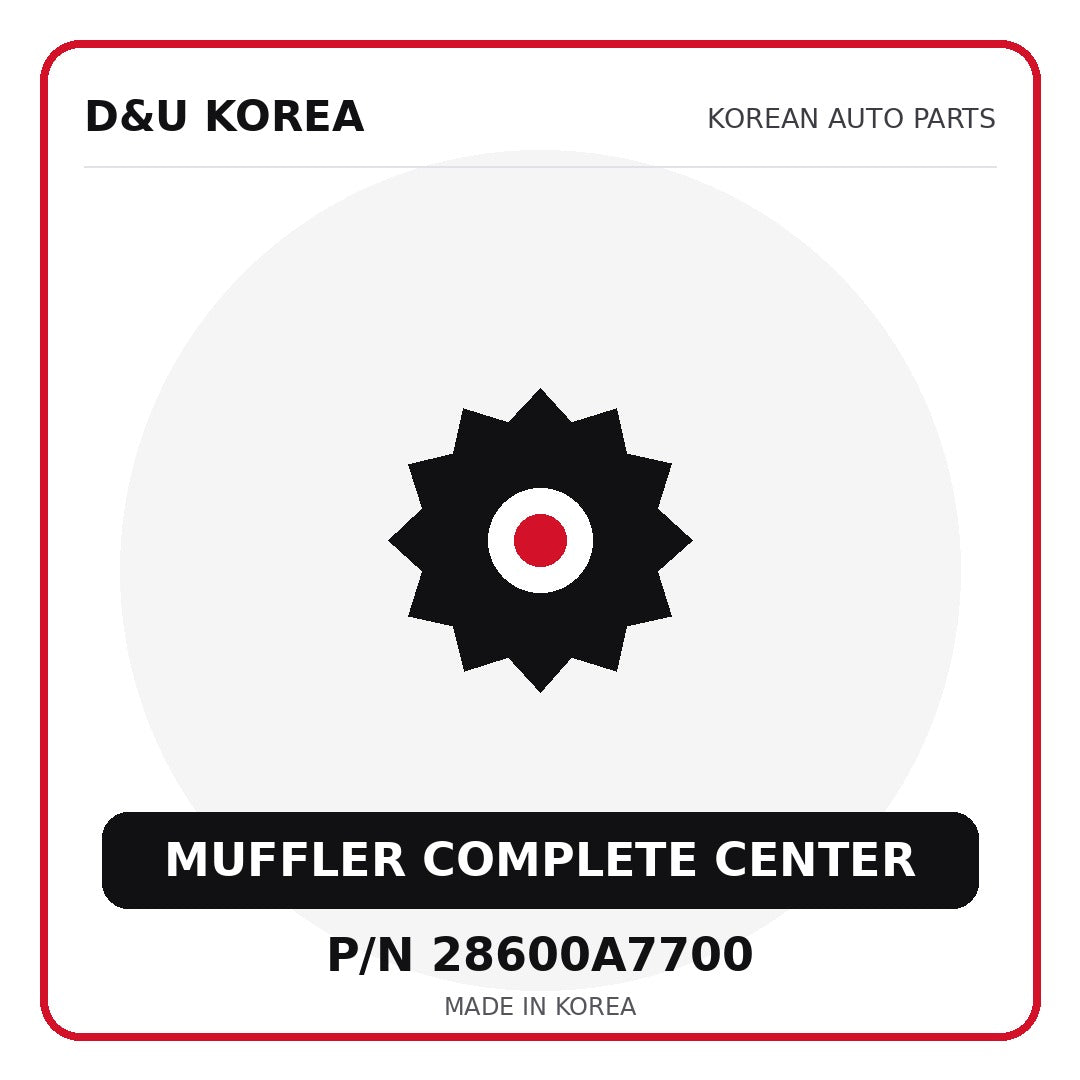 Genuine Mobis MUFFLER COMPLETE CENTER 28600A7700 - Korean auto parts from D&U Korea