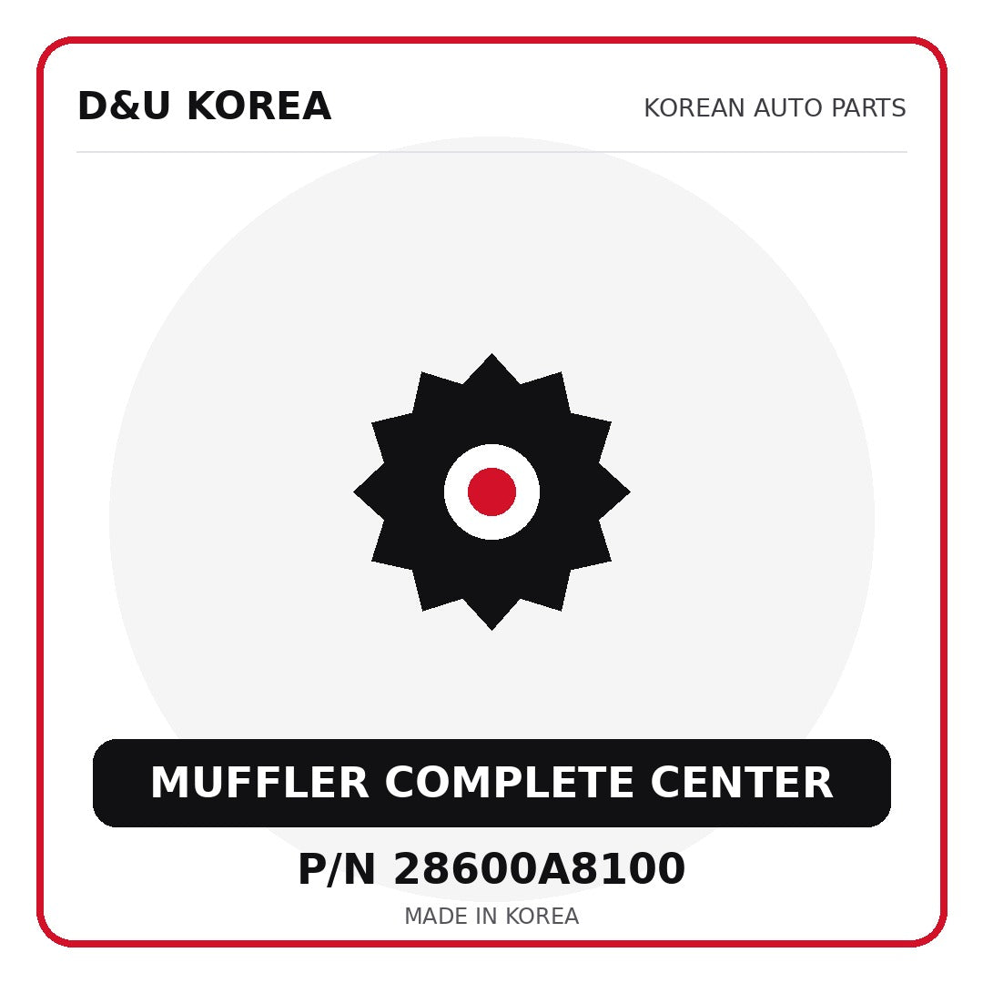 Genuine Mobis MUFFLER COMPLETE CENTER 28600A8100 - Korean auto parts from D&U Korea