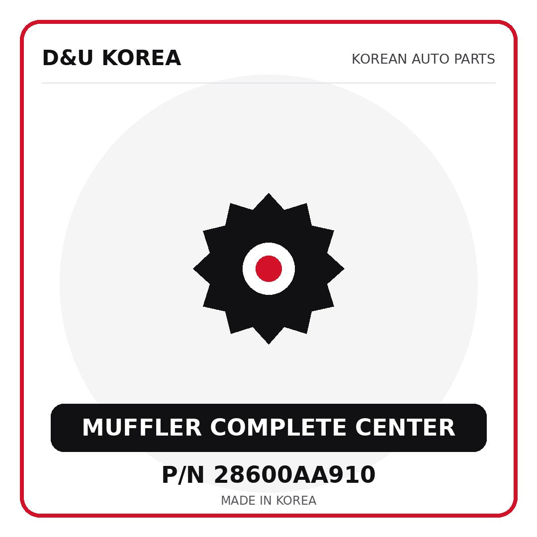 Genuine Mobis MUFFLER COMPLETE CENTER 28600AA910 - Korean auto parts from D&U Korea