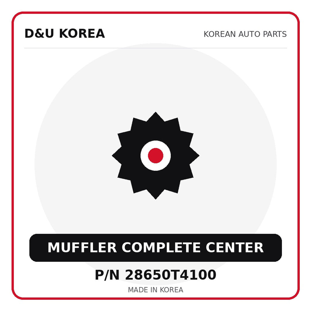 Genuine Mobis MUFFLER COMPLETE CENTER 28650T4100 - Korean auto parts from D&U Korea