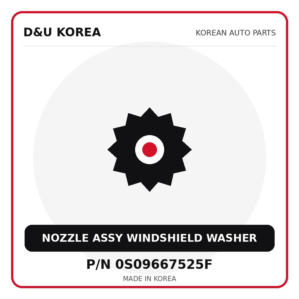 Genuine Mobis NOZZLE ASSY WINDSHIELD WASHER 0S09667525F - Korean auto parts from D&U Korea