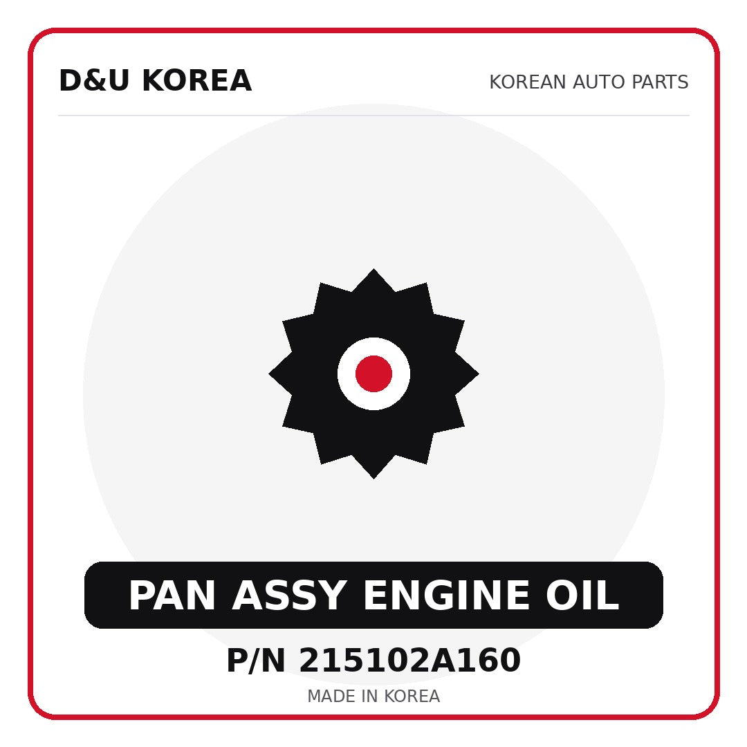Genuine Mobis PAN ASSY ENGINE OIL 215102A160 - Korean auto parts from D&U Korea