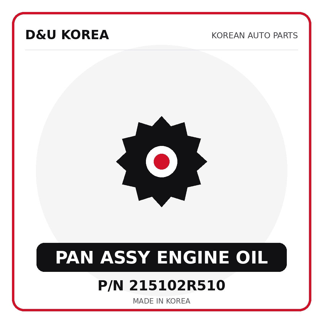 Genuine Mobis PAN ASSY ENGINE OIL 215102R510 - Korean auto parts from D&U Korea