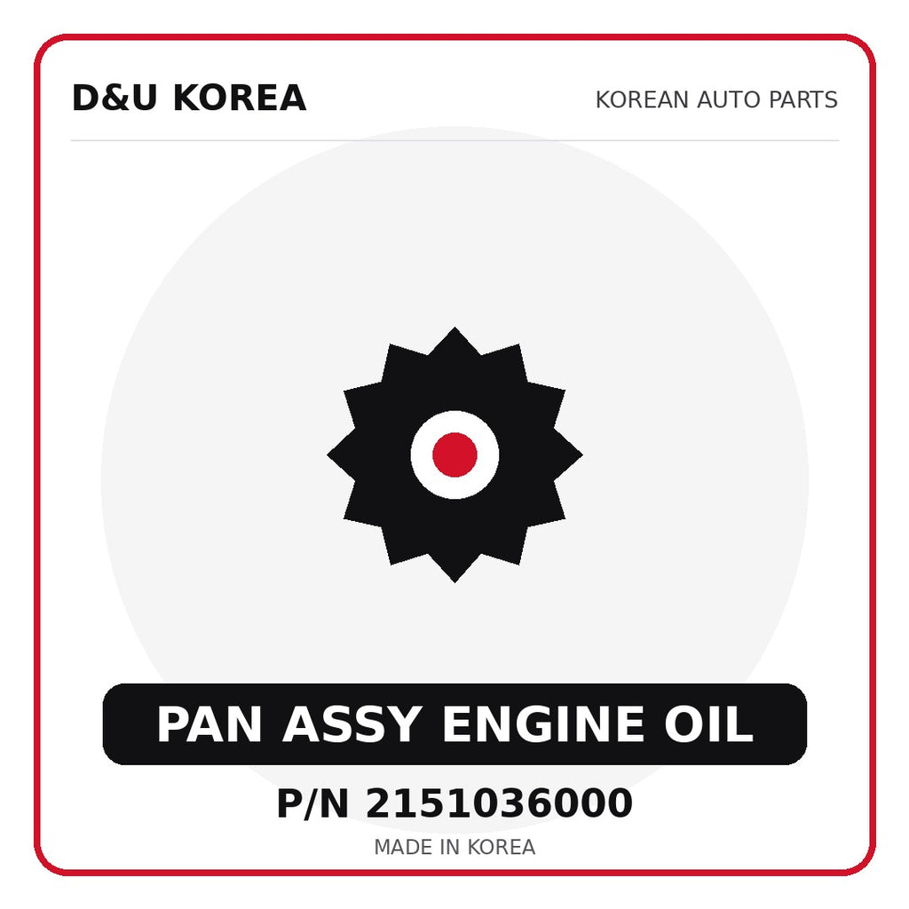 Genuine Mobis PAN ASSY ENGINE OIL 2151036000 - Korean auto parts from D&U Korea