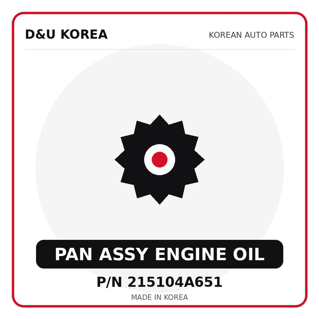 Genuine Mobis PAN ASSY ENGINE OIL 215104A651 for Korean vehicles | D&U Korea