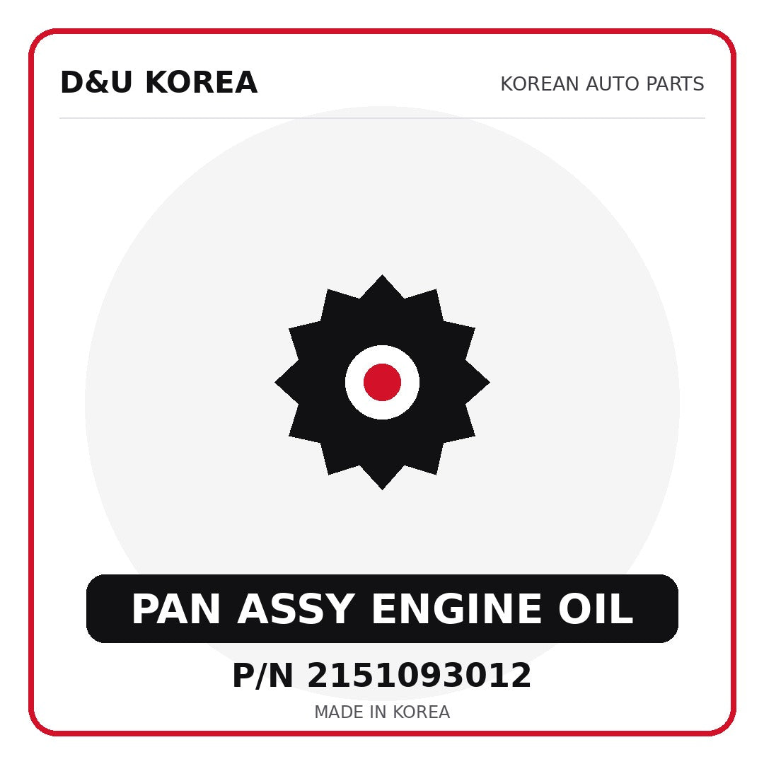 Genuine Mobis PAN ASSY ENGINE OIL 2151093012 - Korean auto parts from D&U Korea