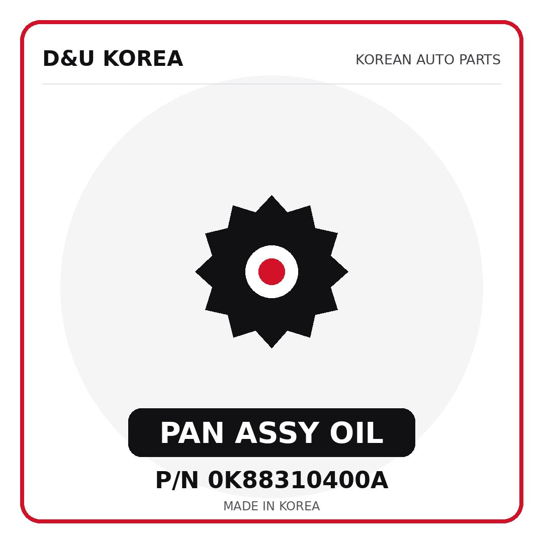 Genuine Mobis PAN ASSY OIL 0K88310400A - Korean auto parts from D&U Korea