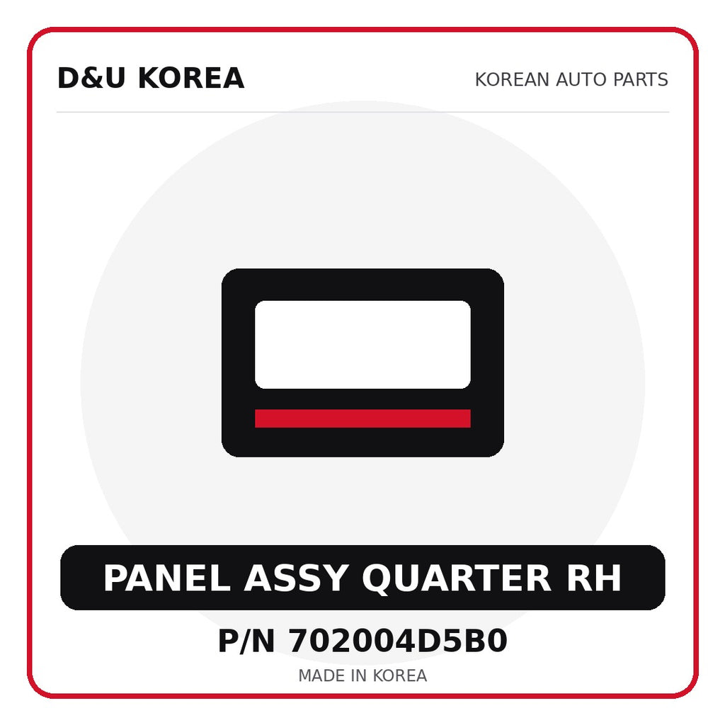 Genuine Mobis PANEL ASSY QUARTER RH 702004D5B0 - Korean auto parts from D&U Korea