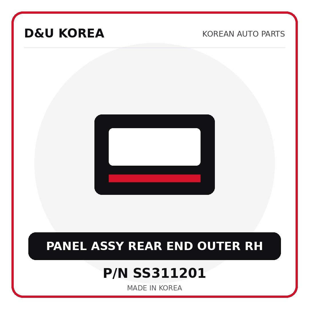 Genuine Mobis PANEL ASSY REAR END OUTER RH SS311201 for Korean vehicles | D&U Korea